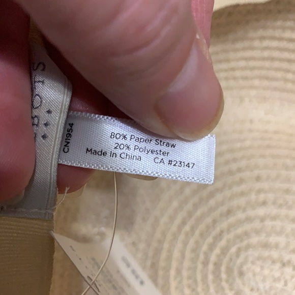 NWT Talbots sun hat. Neutral with gold cloth band - Picture 7 of 8